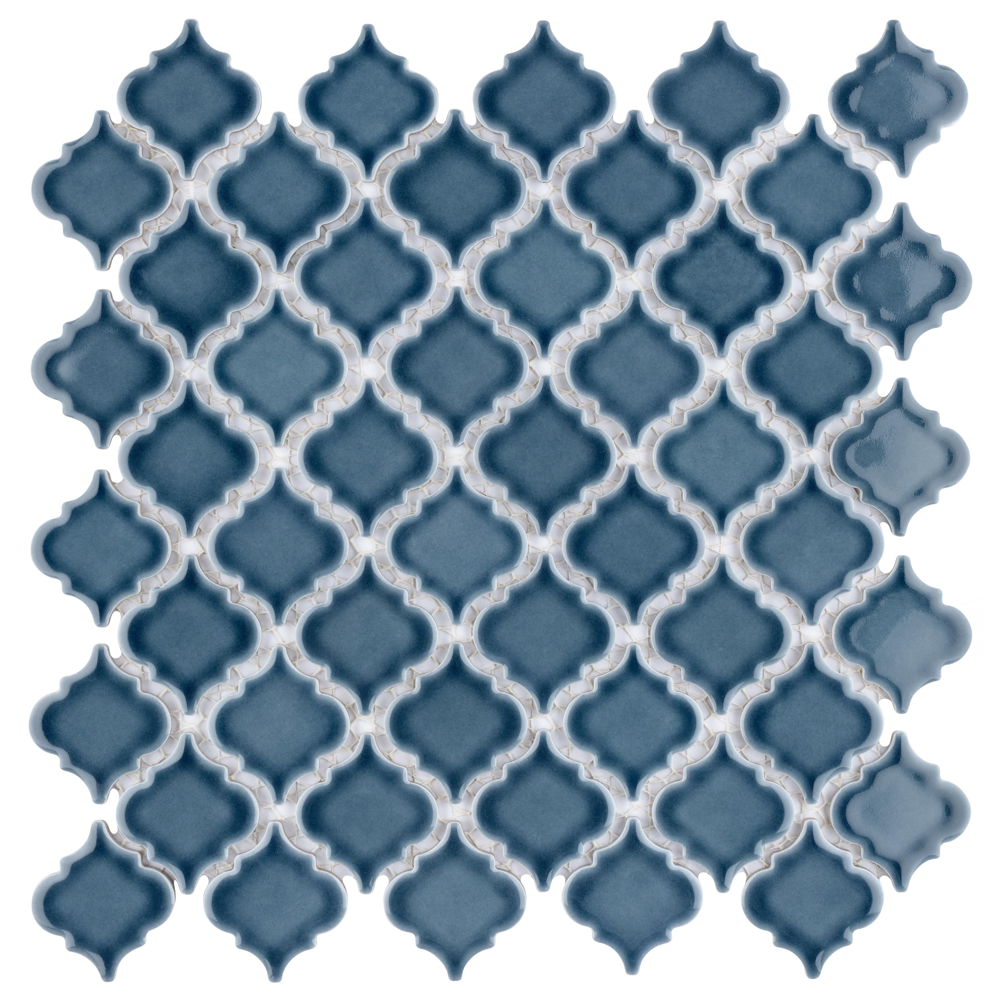 Somertile 12.375X12.5 Inch Antaeus Storm Grey Porcelain Mosaic Floor And Wall Tile 10 Tiles 10.7 Sqft.