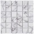 Somertile 11.625 X 11.625 Inch Katina Calacatta Porcelain Mosaic Floor And Wall Tile 10 Tiles 9.59 Sqft.