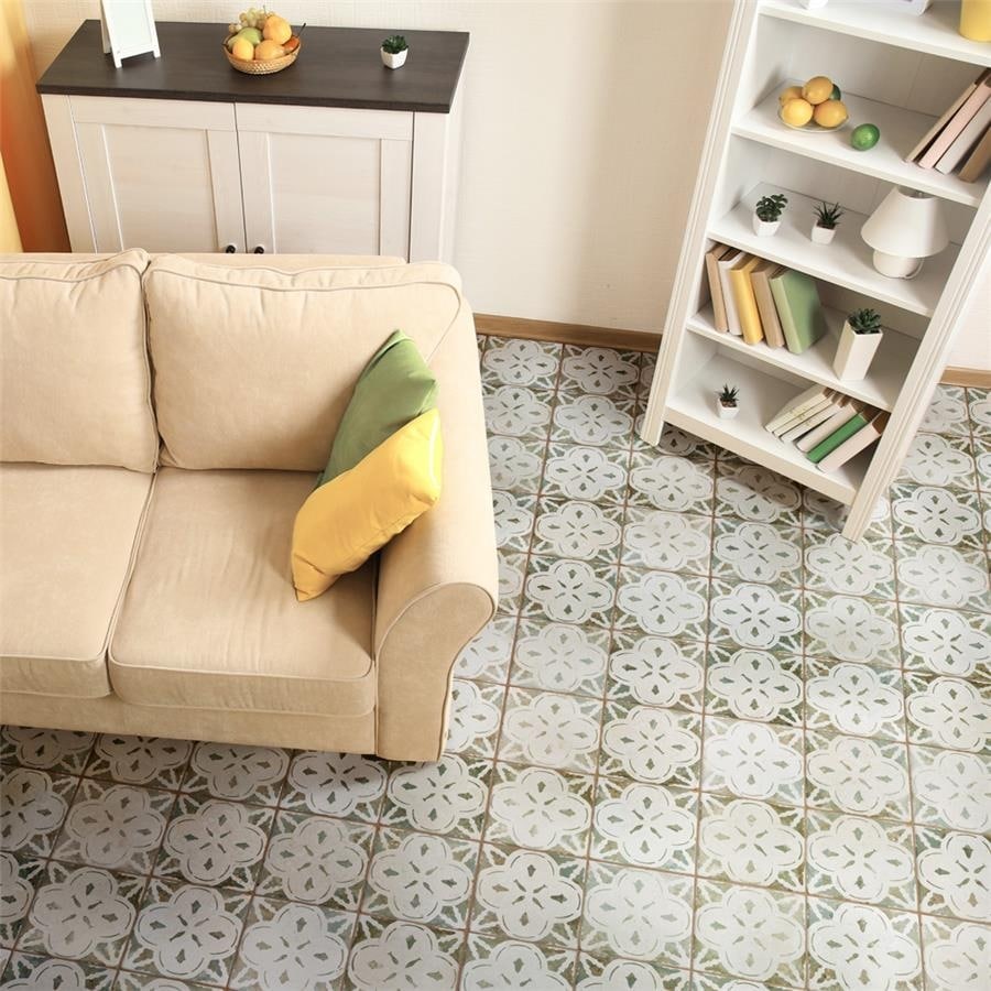 Somertile 17.63 In. X 17.63 In. Royals Aurora Sage Ceramic Floor And Wall Tile 5 Tiles 11.02 Sqft.
