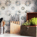 Somertile 17.63 In. X 17.63 In. Royals Blume Blue Ceramic Floor And Wall Tile 5 Tiles 11.02 Sqft.