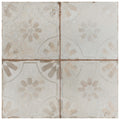 Somertile 17.63 In. X 17.63 In. Royals Blume White Ceramic Floor And Wall Tile 5 Tiles 11.02 Sqft.