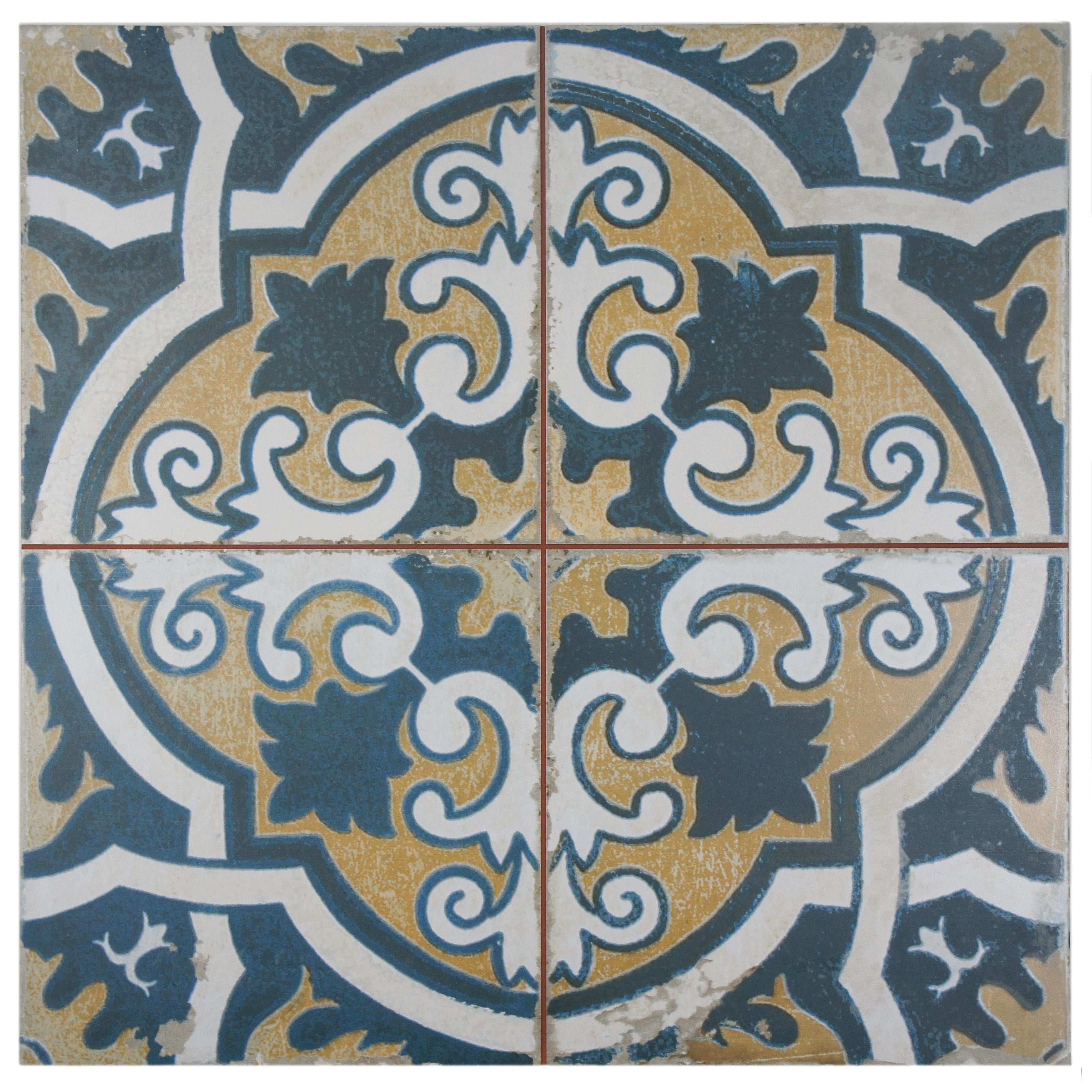 Somertile 17.63X17.63 Inch Royals Canarsie Ceramic Floor And Wall Tile 5 Tiles 11.02 Sqft.