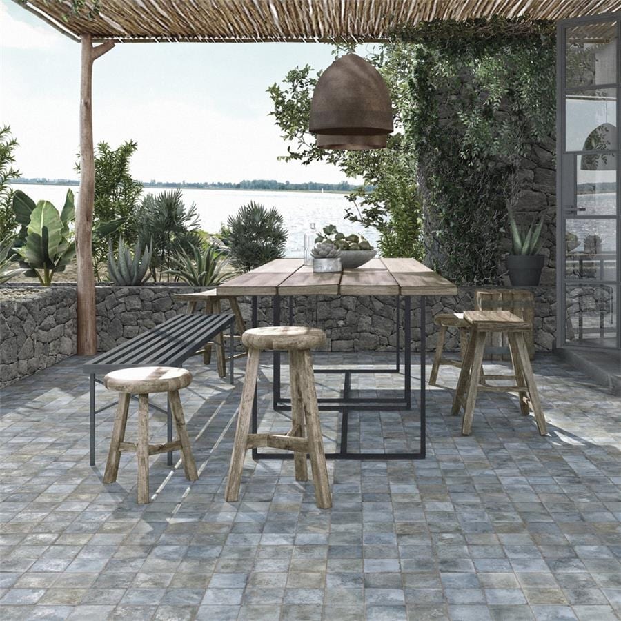 Somertile 13.12 In. X 13.12 In. Royals Etna Blue Ceramic Floor And Wall Tile 10 Tiles 12.29 Sqft.