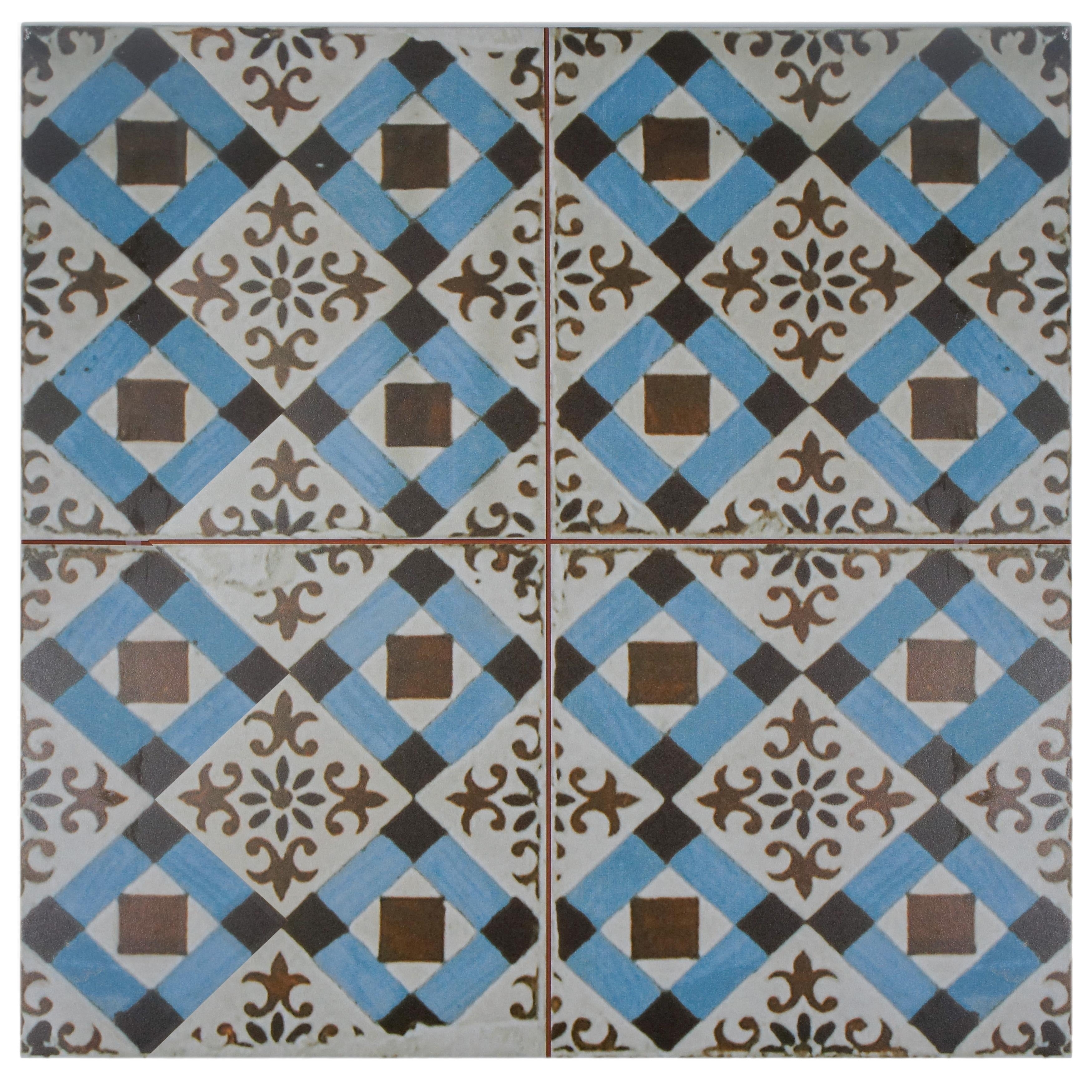 Somertile 17.63X17.63 Inch Royals Millbasin Ceramic Floor And Wall Tile 5 Tiles 11.02 Sqft.