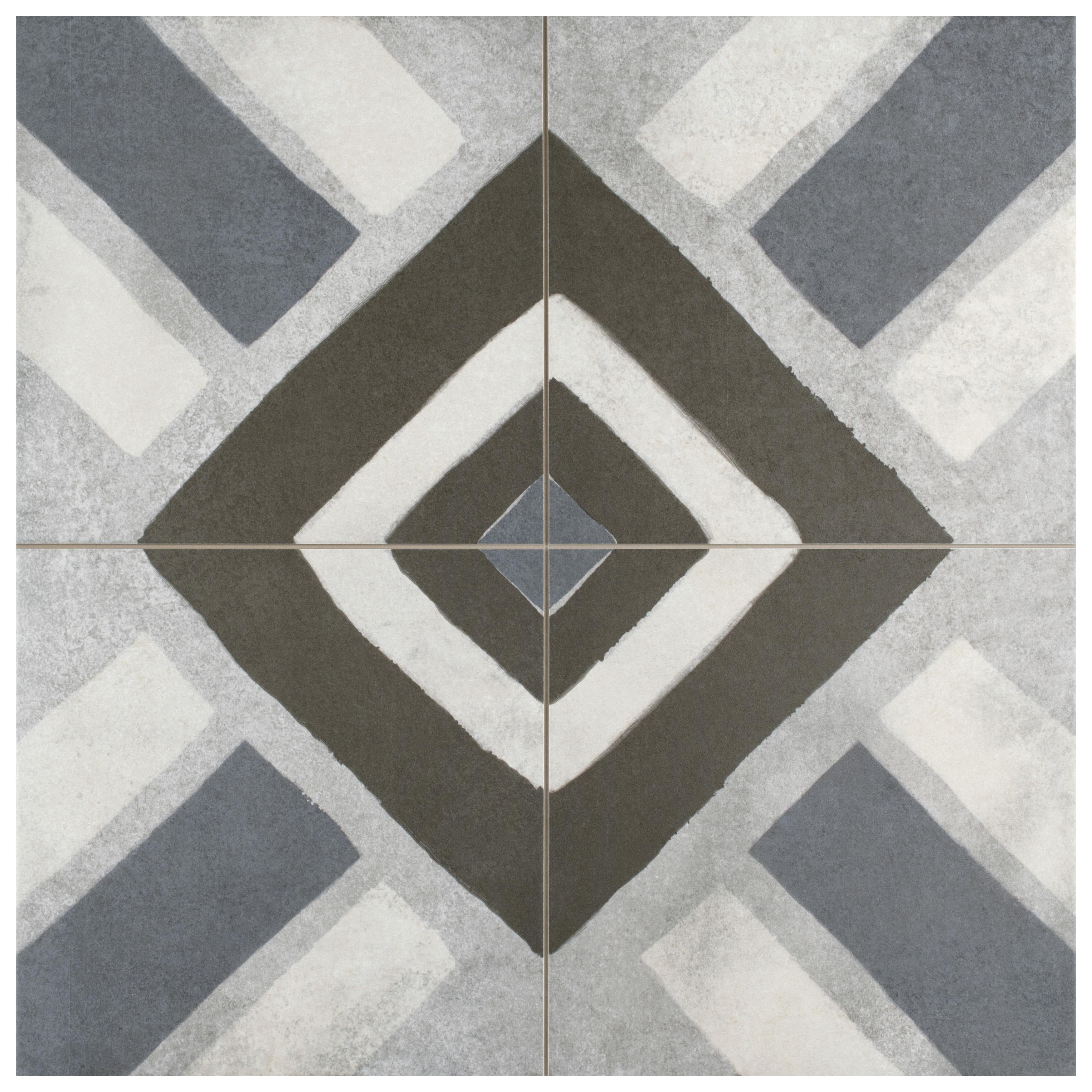 Somertile 17.88X17.88 Inch Royals Capedesaso Azul Porcelain Floor And Wall Tile 5 Tiles 11.33 Sqft.