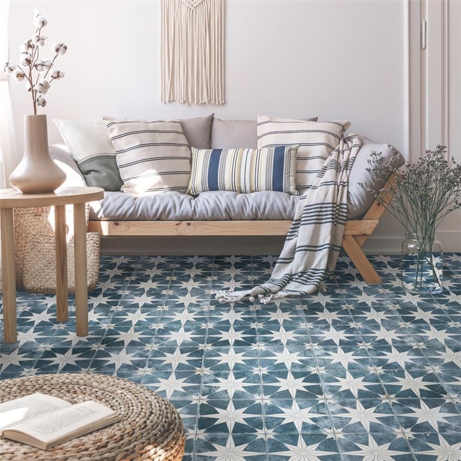 Somertile 17.63 X 17.63 Inch Royals Estrella Sky Ceramic Mosaic Floor And Wall Tile 5 Tiles 11.02 Sqft.
