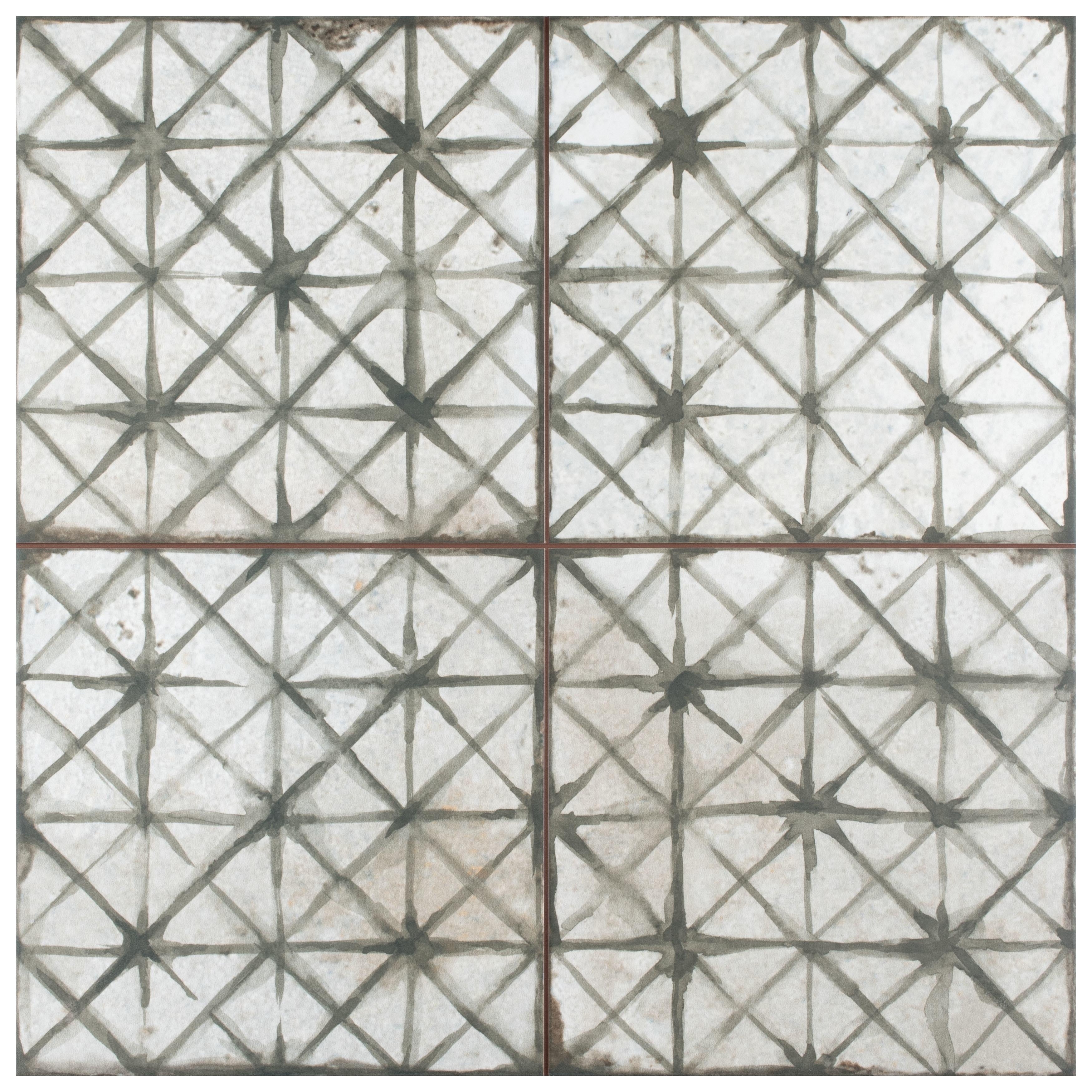 Somertile 17.625X17.625 Inch Royals Cathedral Sage Ceramic Floor And Wall Tile 5 Tiles 11.02 Sqft.