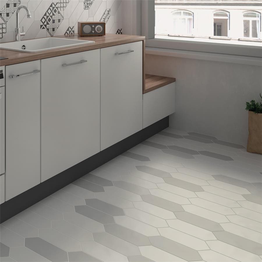 Somertile 4X11.75 Inch Cometa White Porcelain Floor And Wall Tile 40 Tiles 11.81 Sqft.
