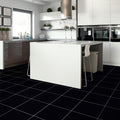 Somertile 17.875X17.875 Inch Spinet Matte Black Porcelain Floor And Wall Tile 5 Tiles 11.33 Sqft.