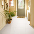 Somertile 17.875X17.875 Inch Spinet Matte White Porcelain Floor And Wall Tile 5 Tiles 11.33 Sqft.