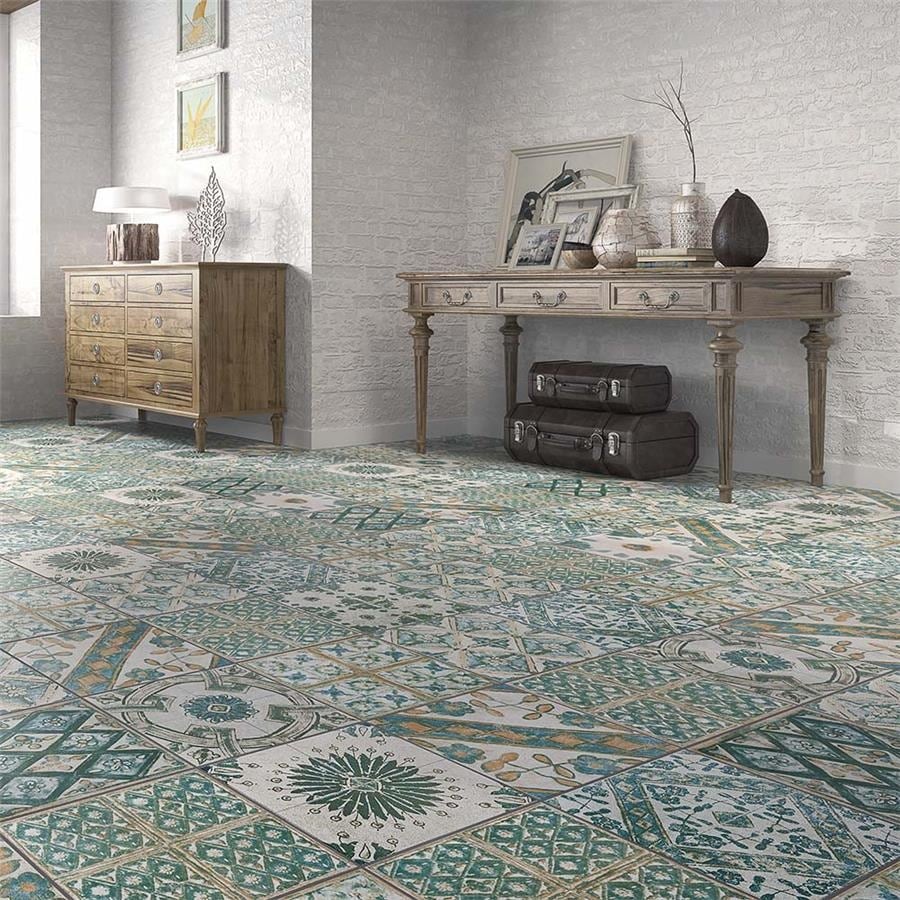 Somertile 12.75X12.75 Inch Clinker Retro Blanco Coreo Quarry Floor And Wall Tile 6 Tiles 7.04 Sqft.
