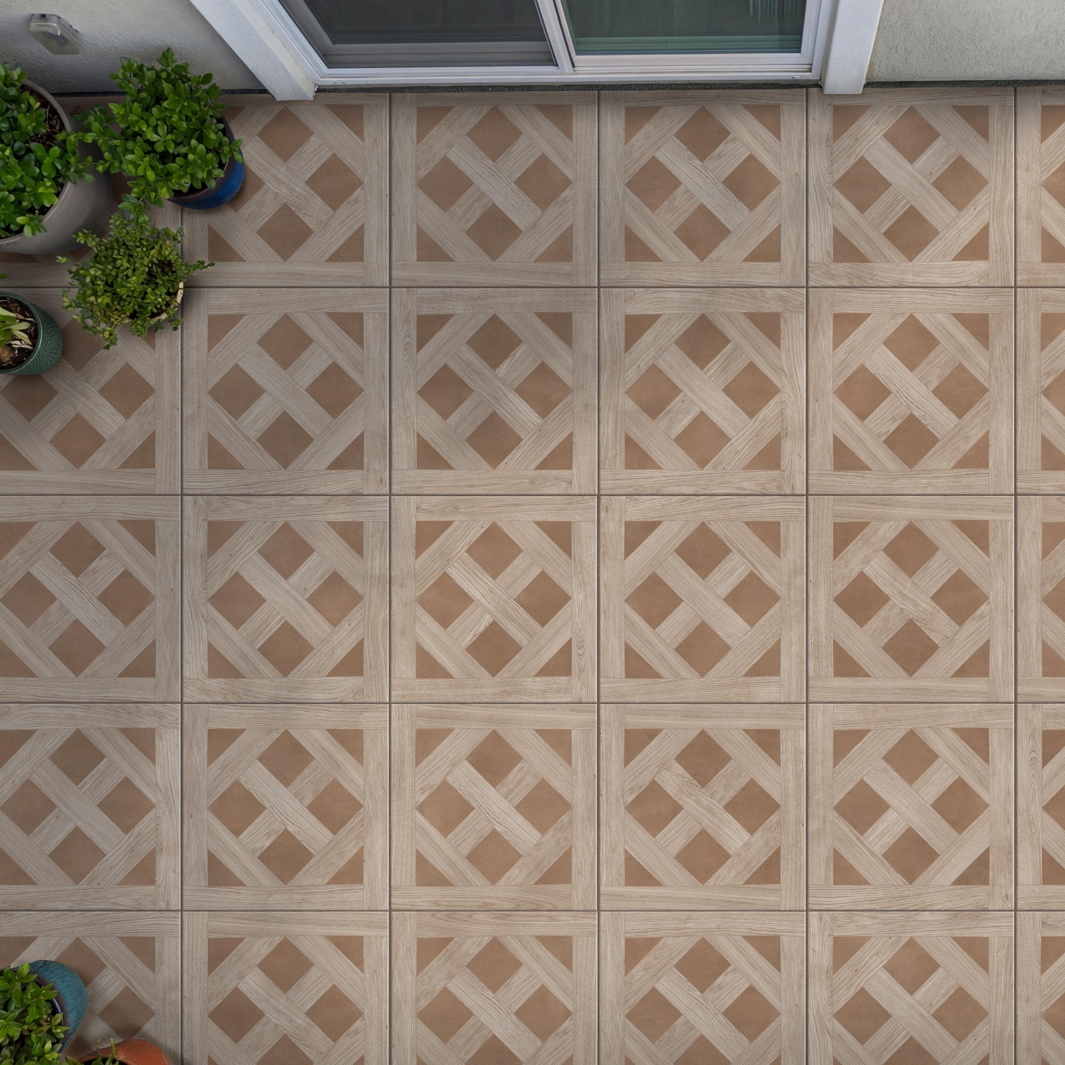 Merola Tile Lands Timber Andes Mud 23 5 8 X 23 5 8 Porcelain Floor And Wall Tile Pallet 12 Tiles