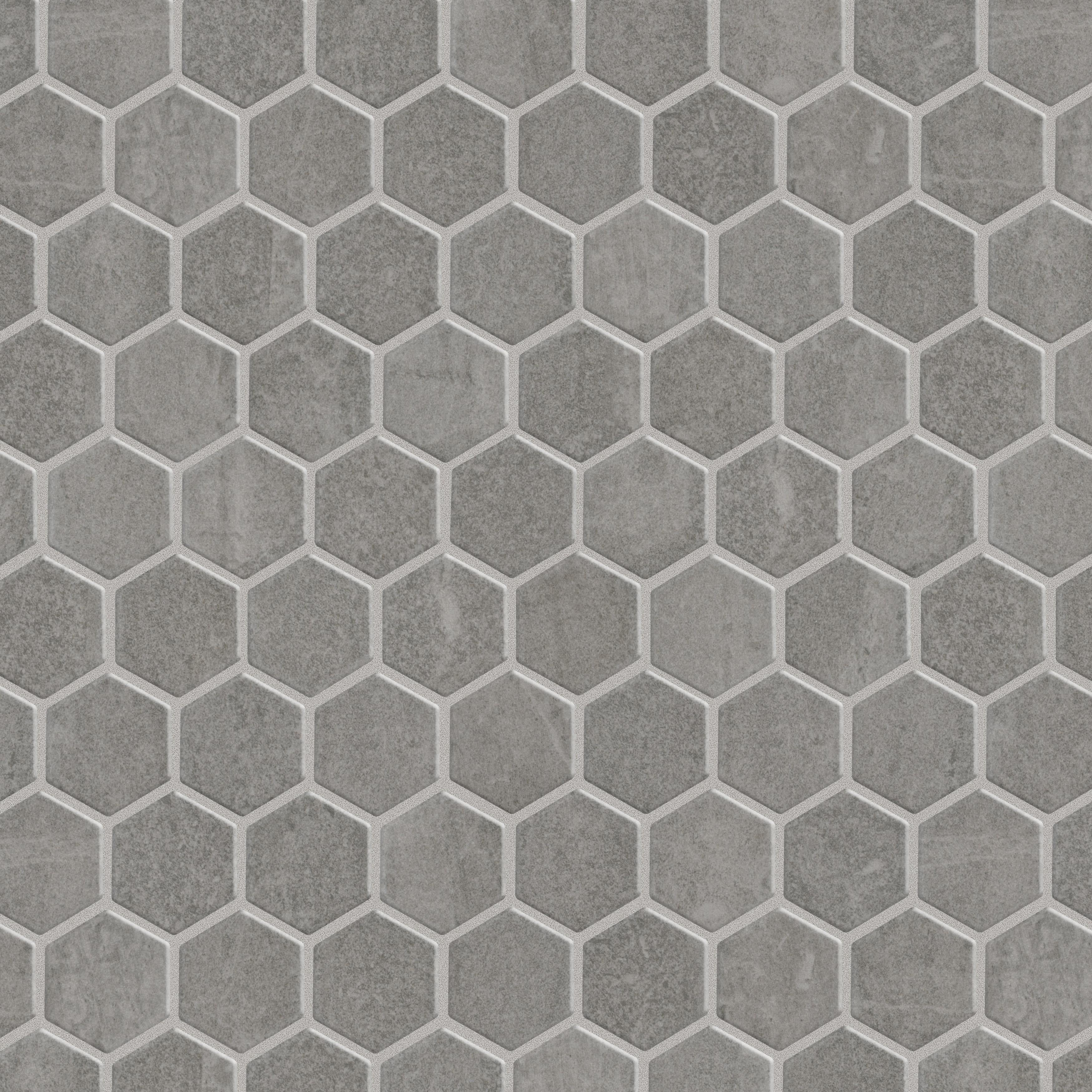 Somertile 10.37 X 11.38 Inch Anfield Hex Light Grey Ceramic Mosaic Floor And Wall Tile 12 Tile 9.84 Sqft.