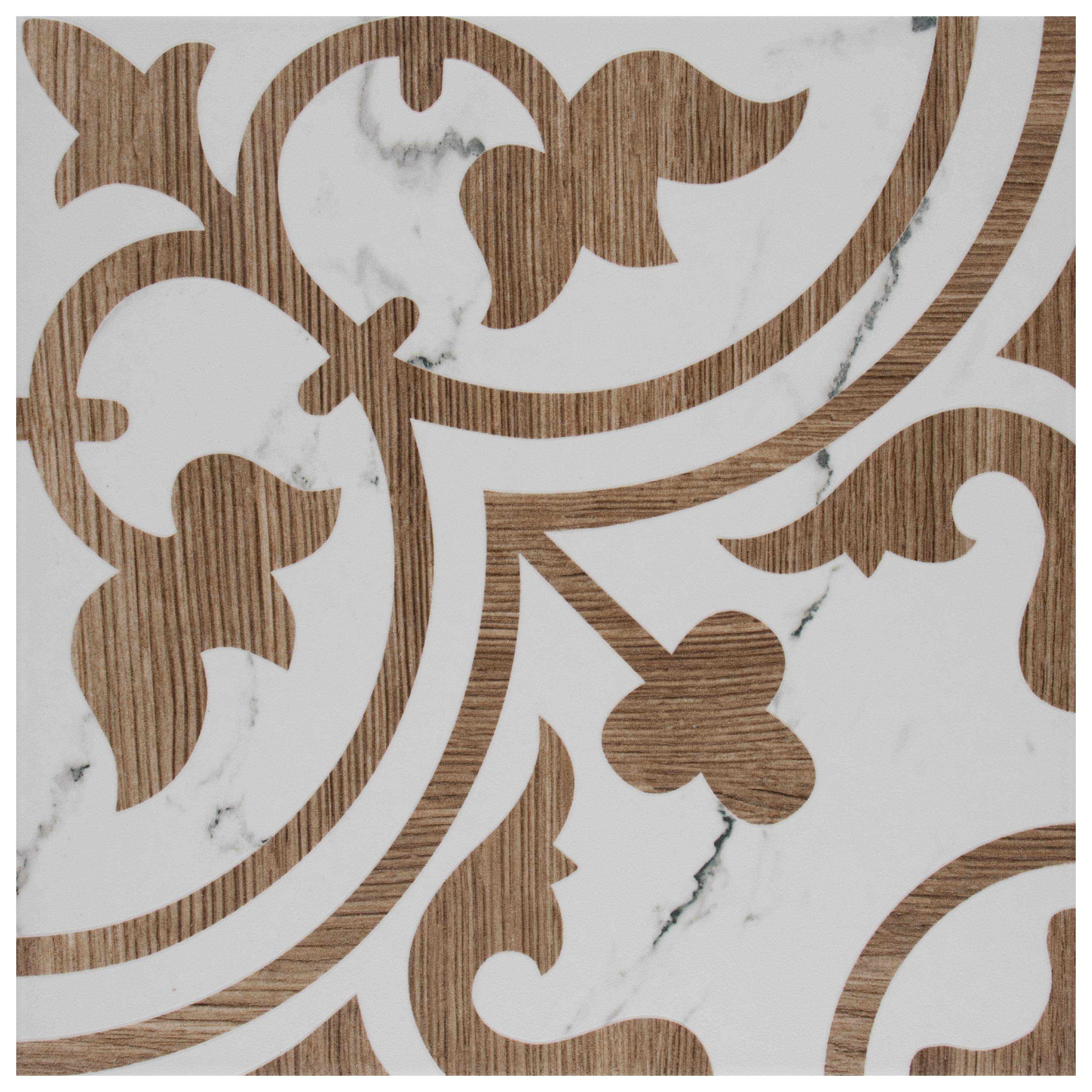 Somertile Arte Loire Noce 9 3 4 In. X 9 3 4 In. X 10Mm Porcelain Floor And Wall Tile 16 Tiles 11.11 Sqft.