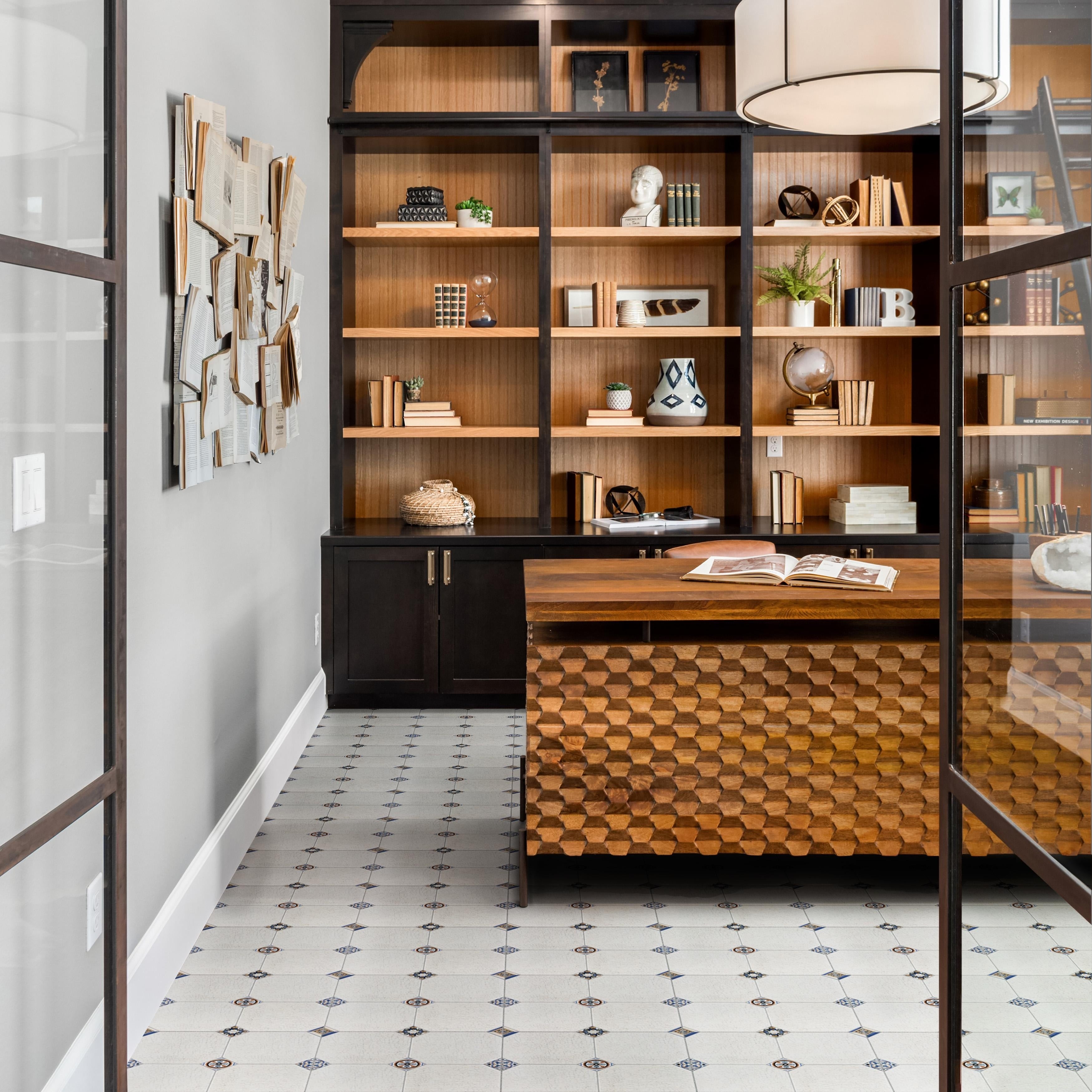 Somertile 13.125X13.125 Inch Huerta Jet Blanco Ceramic Floor And Wall Tile 9 Tiles 10.76 Sqft.