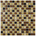 Somertile 12.25X12.25 Inch Metal Multi Beige Porcelain Mosaic Floor And Wall Tile 10 Tiles 10.5 Sqft.