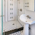 Somertile 10.25X11.75 Inch Victorian Hex White With Black Dot Porcelain Mosaic Floor And Wall Tile 10 Tiles 8.54 Sqft.