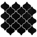 Somertile 9.50X10.75 Inch Victorian Morocco Matte Black Porcelain Mosaic Floor And Wall Tile 20 Tiles 14.53 Sqft.