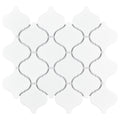 Somertile 9.75X10.25 Inch Victorian Morocco Matte White Porcelain Mosaic Floor And Wall Tile 10 Tiles 7.11 Sqft.