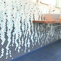Somertile 9.75X11.5 Inch Victorian Penny Matte Light Blue Porcelain Mosaic Floor And Wall Tile 10 Tiles 8 Sqft.