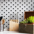 Somertile 9.75X11.5 Inch Victorian Penny White And Black Dot Porcelain Mosaic Floor And Wall Tile 10 Tiles 8 Sqft.