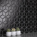Somertile 10.5X12.125 Inch Victorian Rhombus Matte Black Porcelain Mosaic Floor And Wall Tile 10 Tiles 9.04 Sqft.