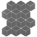 Somertile 10.5X12.125 Inch Victorian Rhombus Matte Grey Porcelain Mosaic Floor And Wall Tile 10 Tiles 9.04 Sqft.