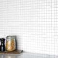 Somertile 11.75X11.75 Inch Victorian Square Matte White Porcelain Mosaic Floor And Wall Tile 10 Tiles 9.8 Sqft.