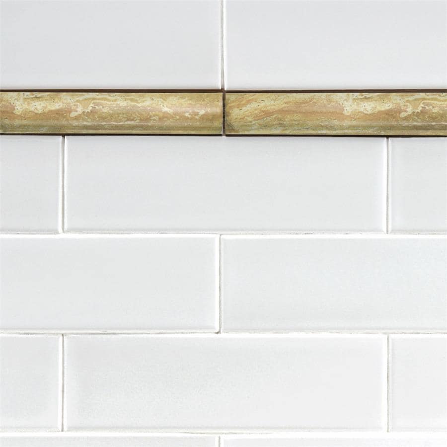 Somertile 1X7.875 Inch Marbleized Moldura Pencil Ceramic Trim Tile 12 Tiles