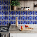 Somertile 12.25X12.5 Inch Tryall Sapphire Porcelain Mosaic Floor And Wall Tile 10 Tiles 10.85 Sqft.