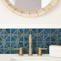 Somertile 11.75X11.75 Inch Luna Pacific Blue Porcelain Mosaic Floor And Wall Tile 10 Tiles 9.79 Sqft.