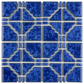 Somertile 11.75X11.75 Inch Namba Blue Cloud Porcelain Mosaic Floor And Wall Tile 10 Tiles 9.79 Sqft.