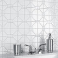 Somertile 11.75X11.75 Inch Namba Glossy White Porcelain Mosaic Floor And Wall Tile 10 Tiles 9.79 Sqft.