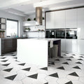 Somertile 8.625X9.875 Inch Summit Hex Nero Porcelain Floor And Wall Tile 25 Tiles 11.19 Sqft.