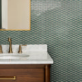 Merola Tile Pescado Glossy Jade Green 12 X 12 1 2 Porcelain Floor And Wall Tile