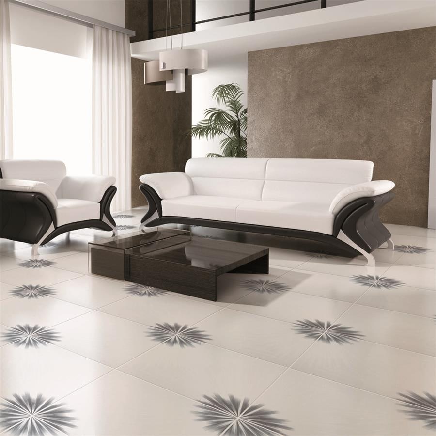 Somertile 17.75X17.75 Inch Piza Blanco Ceramic Floor And Wall Tile 10 Tiles 21.85 Sqft.