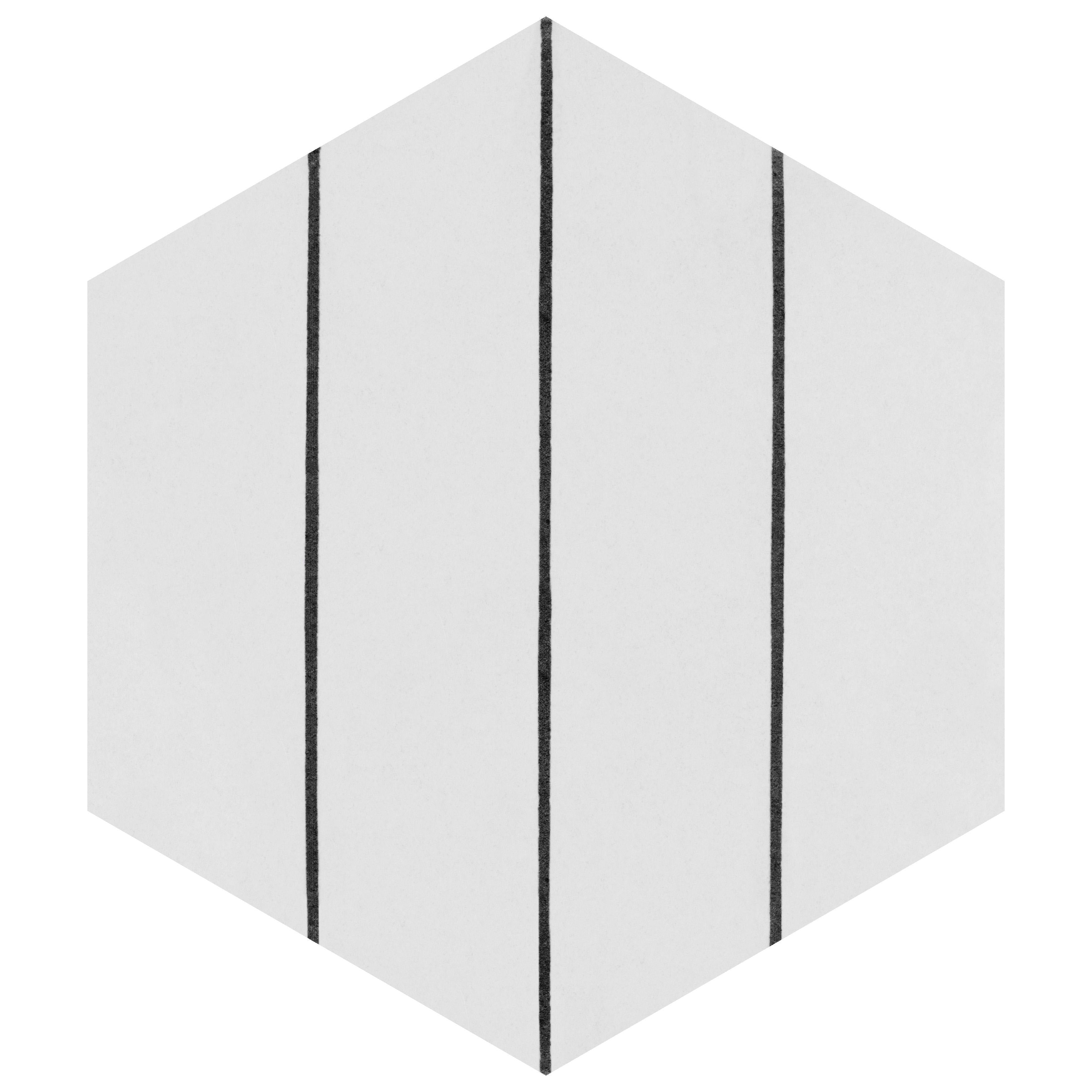 Somertile 8.63 X 9.88 Inch Oporto Savonas Hex Porcelain Floor And Wall Tile Black 25 Tiles 11.56 Sqft.