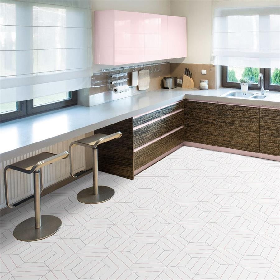 Somertile 8.63 X 9.88 Inch Oporto Savonas Hex Porcelain Floor And Wall Tile Rose 25 Tiles 11.56 Sqft.