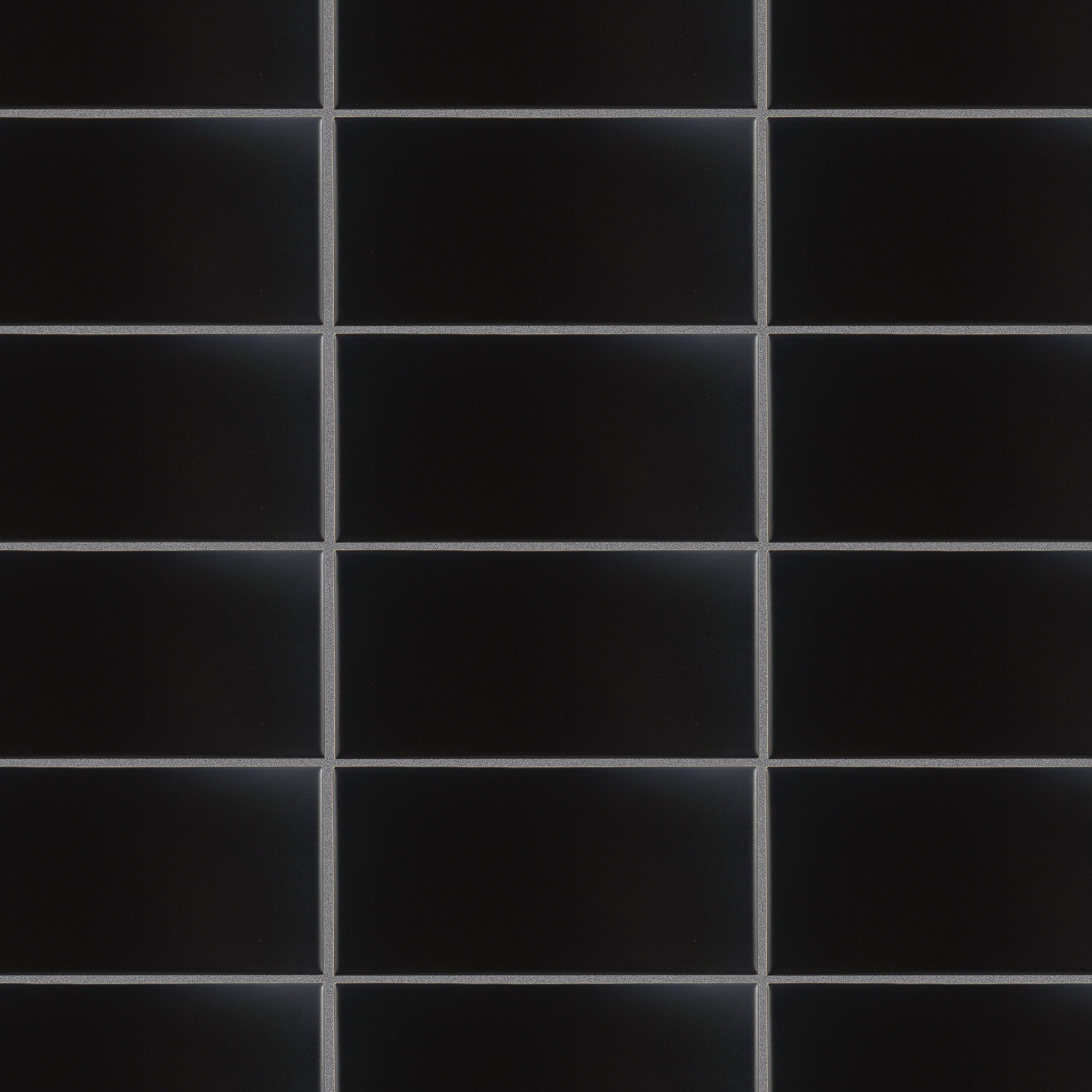 Somertile 3.875X7.75 Inch Project Matte Preto Ceramic Floor And Wall Tile 50 Tiles 10.76 Sqft.