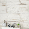 Somertile 8.25X23.5 Inch Lambris Blanc Porcelain Floor And Wall Tile 8 Tiles 11.22 Sqft.