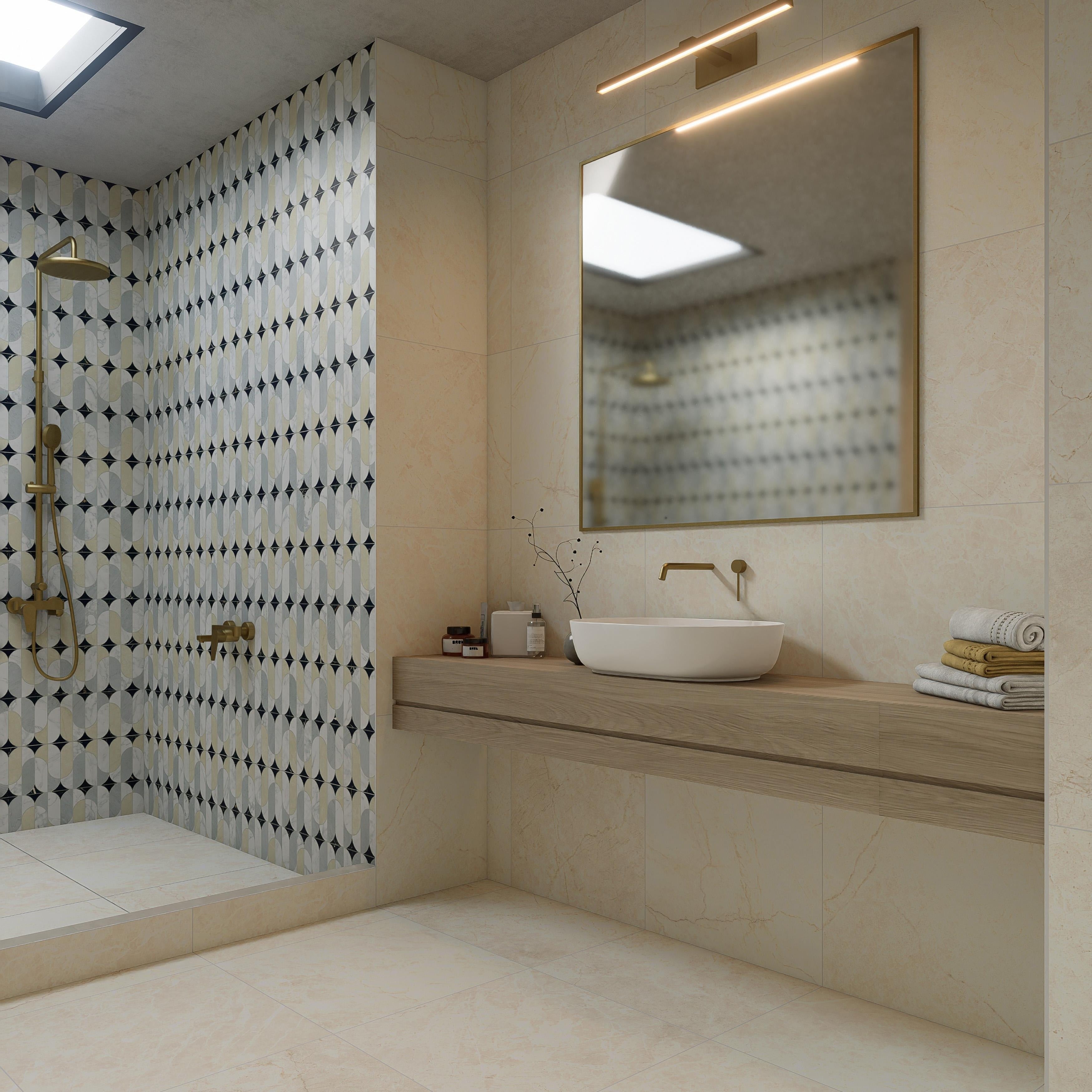 Merola Tile Reve Beige 23 1 2 X 23 1 2 Porcelain Floor And Wall Tile