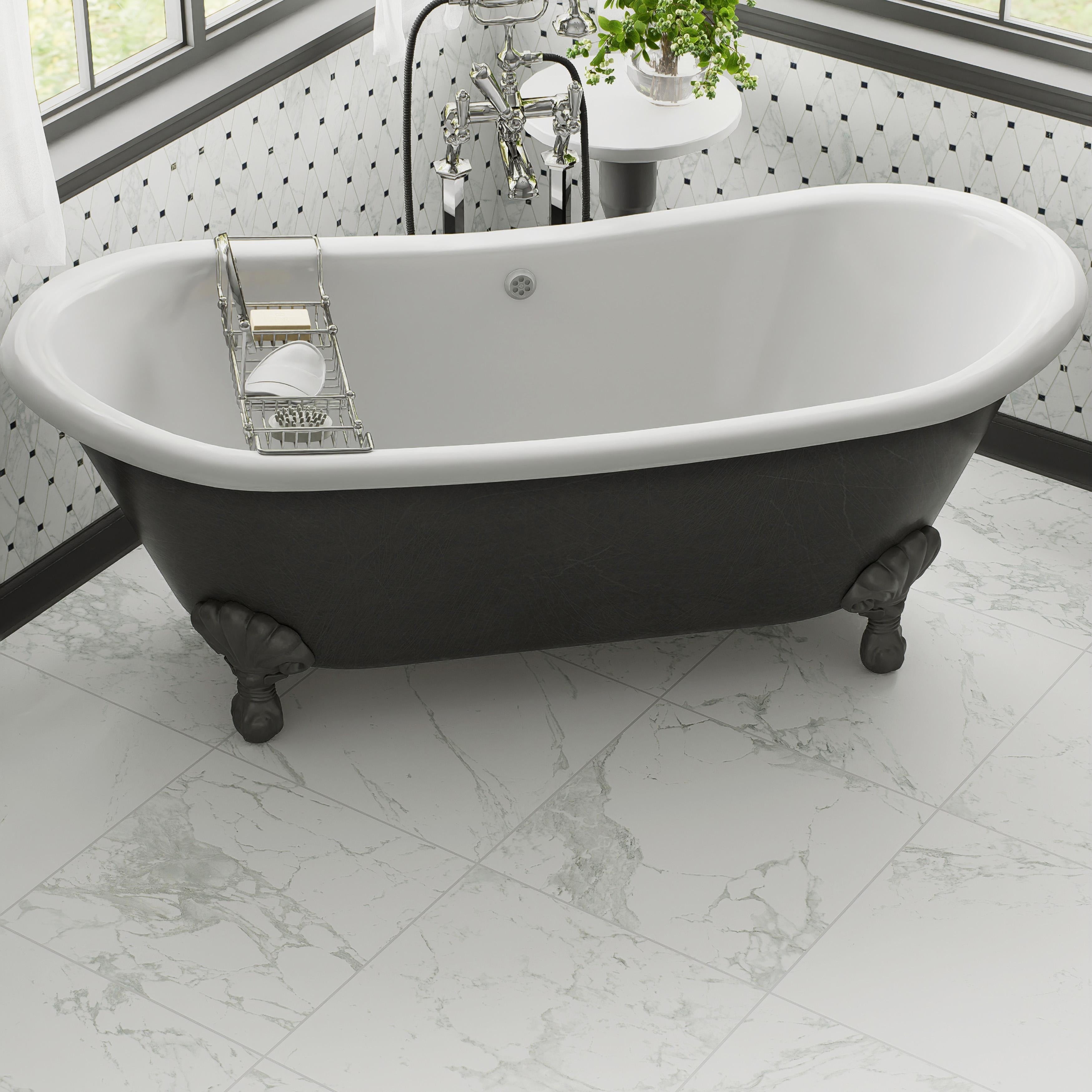 Merola Tile Reve Blanc 23 1 2 X 23 1 2 Porcelain Floor And Wall Tile