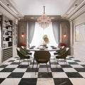 Merola Tile Reve Checker Blanc With Noir 23 1 2 X 23 1 2 Porcelain Floor And Wall Tile Sample Swatch