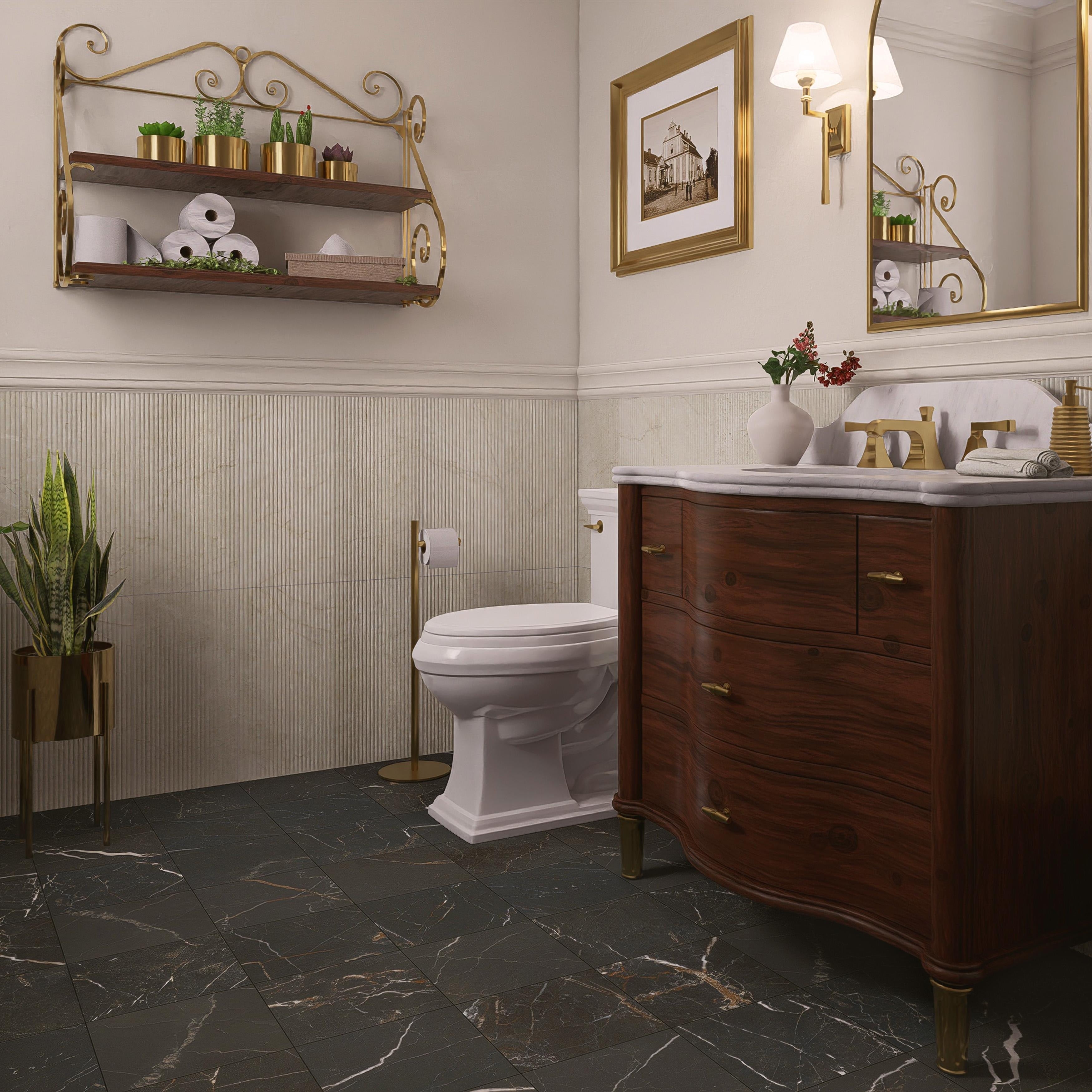Merola Tile Reve Noir 11 3 4 X 11 3 4 Porcelain Floor And Wall Tile