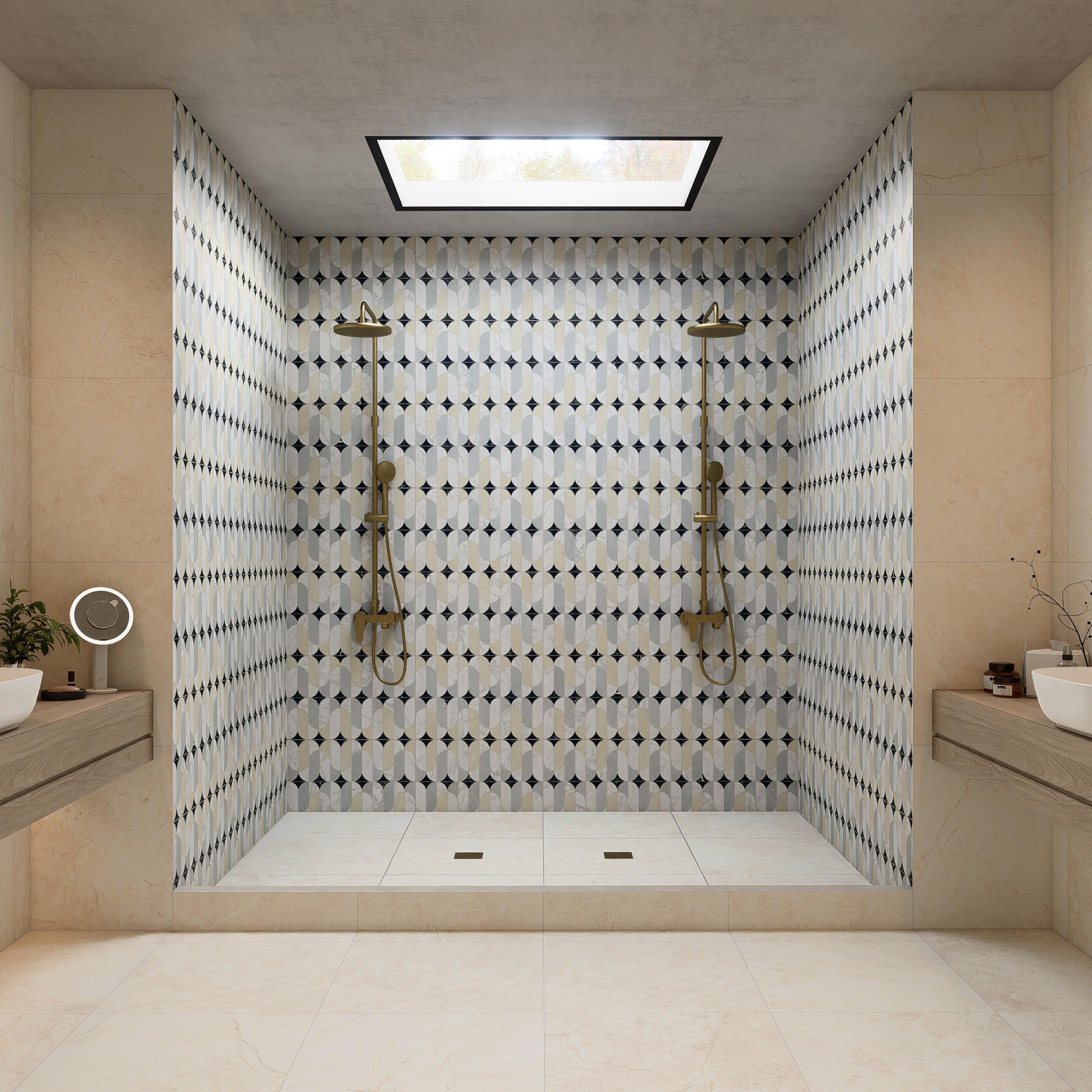 Merola Tile Reve Ovales Deco 23 1 2 X 47 1 8 Porcelain Floor And Wall Tile