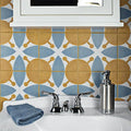Somertile 7.75X7.75 Inch Renaissance Leaf Ceramic Floor And Wall Tile 25 Tiles 11 Sqft.
