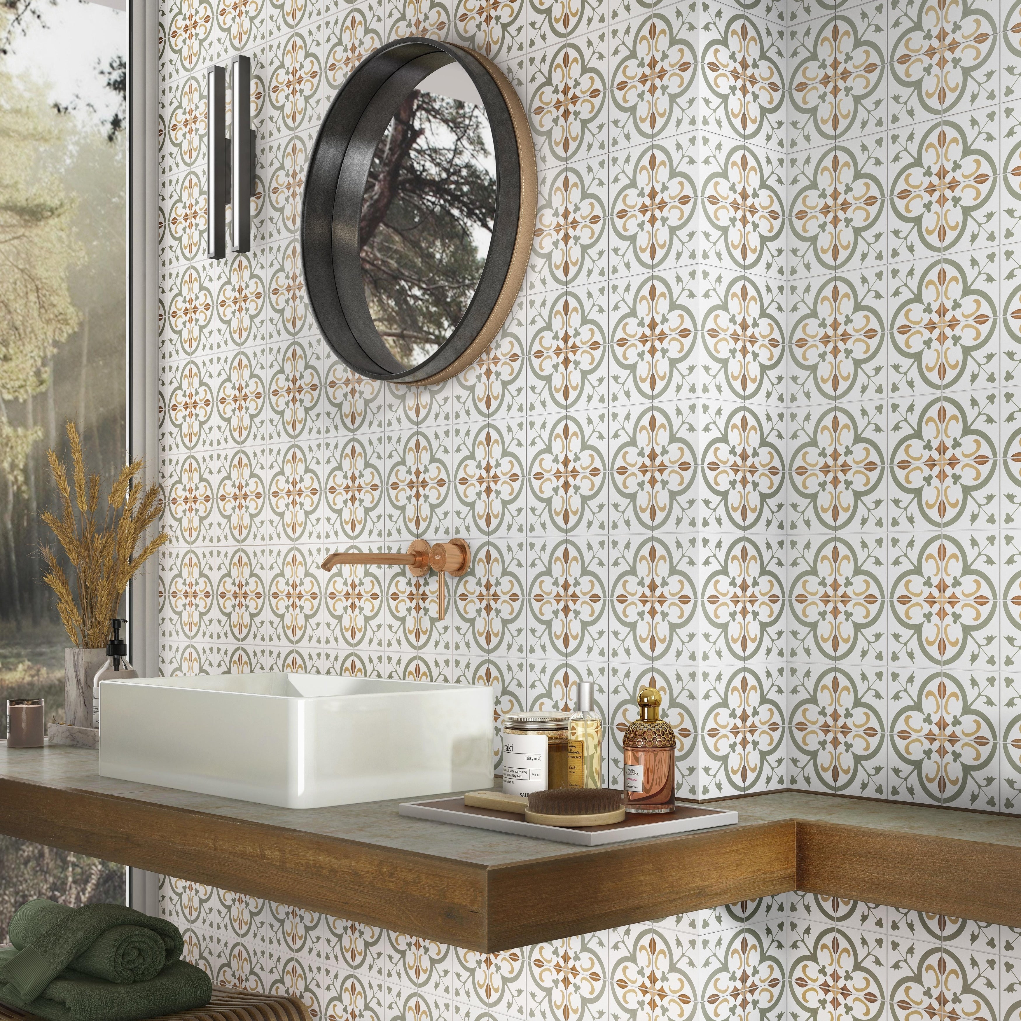 Somertile Revival Memory Mini 4X4 Inch Ceramic Floor And Wall Tile 27 Tiles 3.29 Sqft. Case