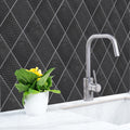 Somertile 5.5X9.5 Inch Rombo Black Porcelain Floor And Wall Tile 60 Tiles 11.68 Sqft.