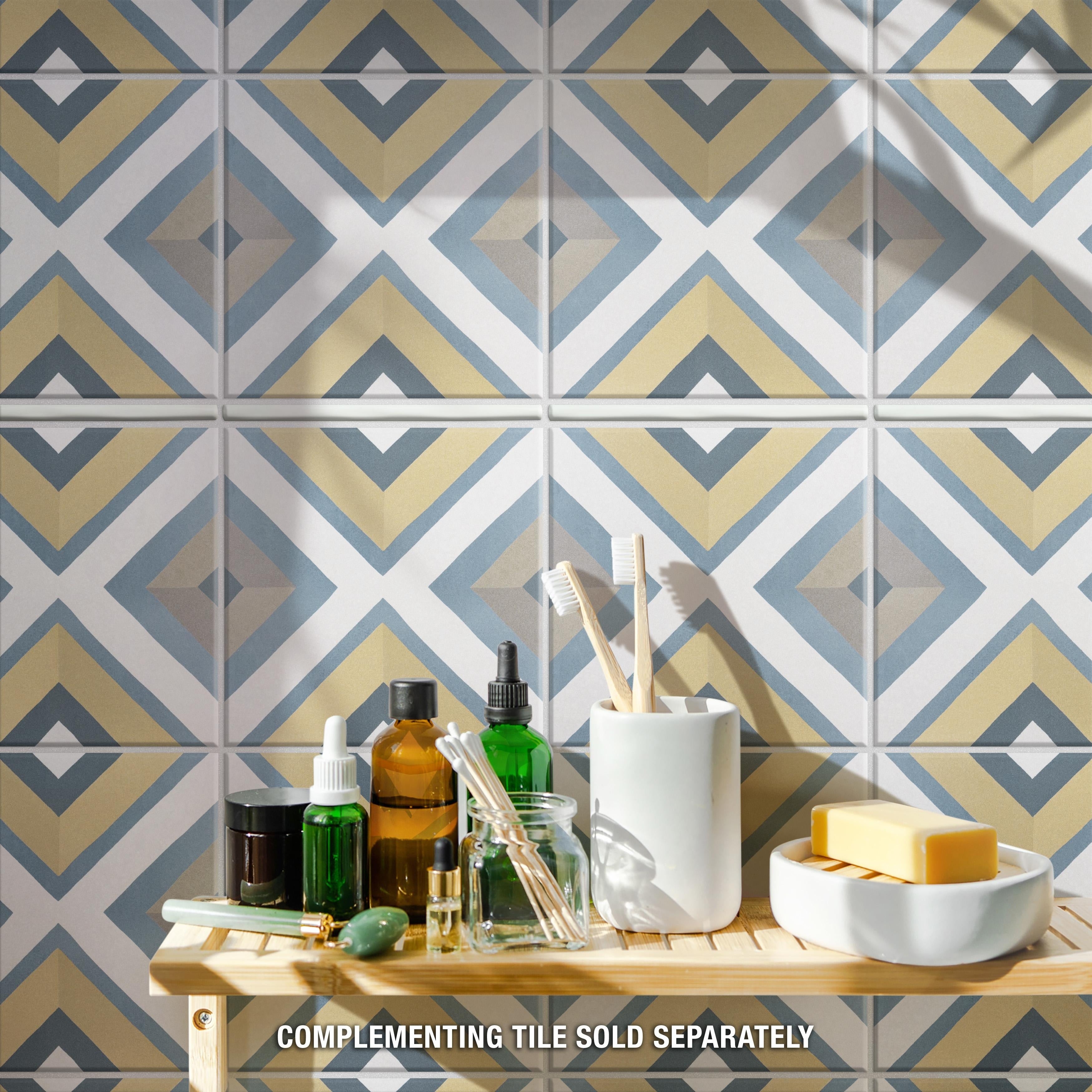 Somertile 0.375X7.875 Inch Rucoso Blanco Brillo Ceramic Pencil Listelo Trim Wall Tile 12 Tiles