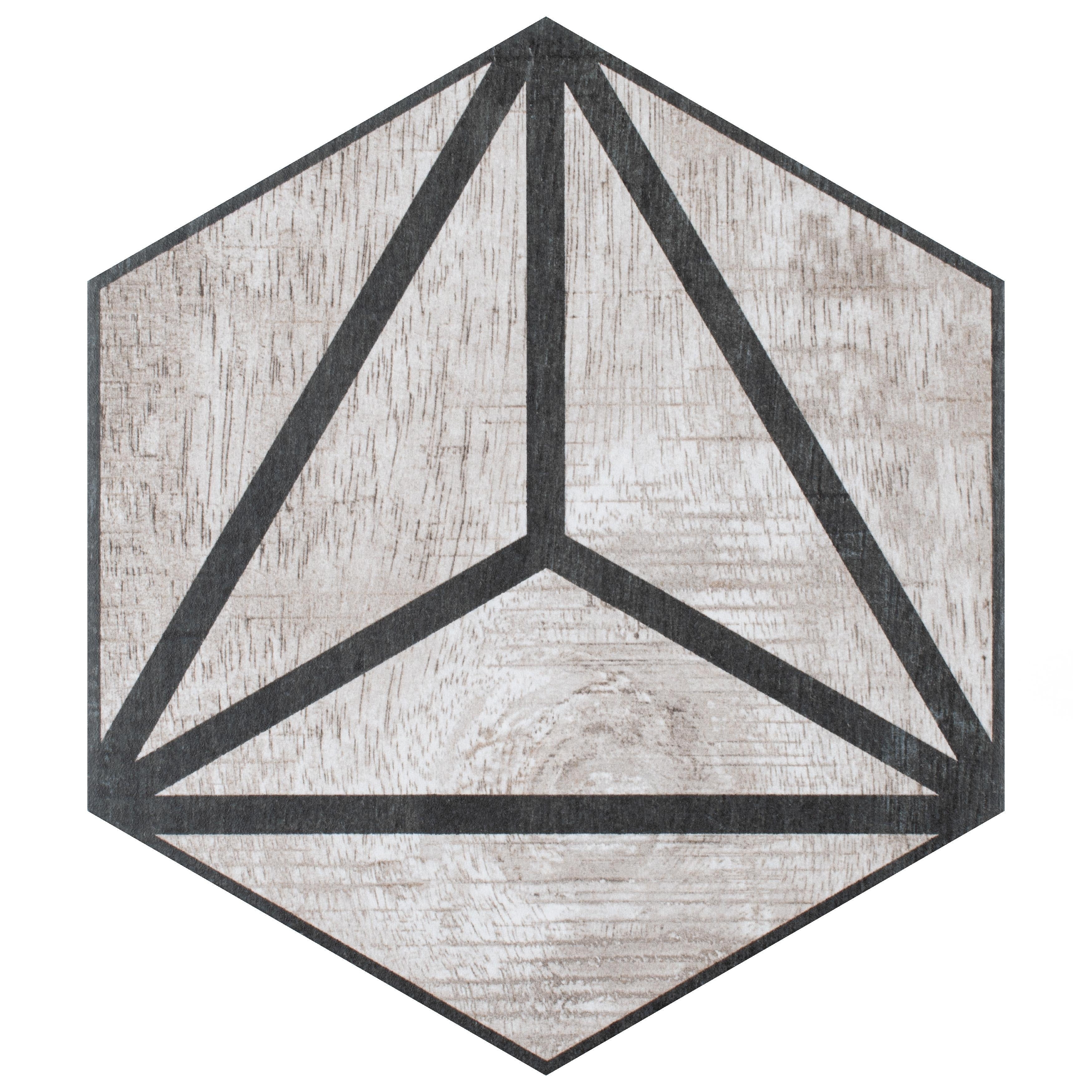 Somertile 8.63 X 9.88 Inch Woolworth Hex Grey Porcelain Floor Wall Tile 25 Tiles 14.5 Sqft.